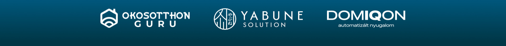 Okosotthon Guru, Yabune Solution és DOMIQON partnerlogók